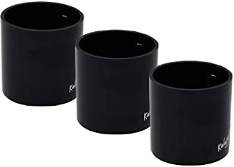 KalaMitica - 3 Stück 6,5 cm magnetische Zylinder - Magnetische Stifthalter, Markerhalter, Blumentöpfe für Magnettafel, Kühlschrank und Metalloberflächen - Schwarz