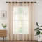 Woaboy Cortinas Salon Modernas 2 Piezas 140x245cm Cortinas para Ventana Dormitorio Visillos Translúcida Poliéster con Anillas Beige