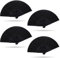 Grantop 4 Pcs Black Folding Hand Fan, Silk Fabric Bamboo Ribs Handheld Fan, Folding Chinese Fan for Wedding Christmas Party Prom Festival DIY Home Decorations (Black)