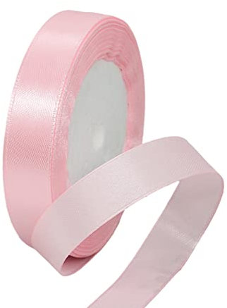 15mm Pink Double-Sided Ribbon - 22m Polyester Satin for Gift Crafting, Hair Bows, Wrapping, Thick Fabric for Xmas, Valentine's Bouquets, Cake, Wedding
