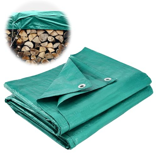 KADAX Bâche de protection imperméable en polyéthylène avec œillets pour l'extérieur - Bâche stratifiée avec bords renforcés (vert, 5 x 5 m)