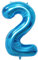 WT 40 cm Ballon gonflable chiffres (2, bleu)