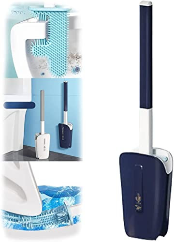 ANACRO No Dead Corner Cactus Toilettenbürste, Silikon-Toilettenbürste Mit Langem Griff Und Halter, Rutschfester, Langer Griff, Weiche Silikonborsten, Sauber Für Das Badezimmer