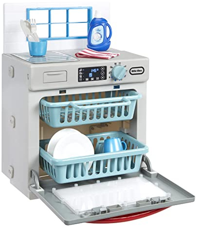 Little Tikes Primer Aparato Realista de Juego de simulación para lavavajillas, Juguete Interactivo con 14 Accesorios de Cocina, a Partir de 2 años