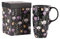 DUSVALLY Ceramic Mug Coffee Cup with Sealed Lid and Gift Box Latte Mug with Handle for Home and Office 17oz.Black
