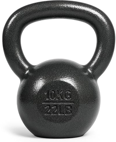unycos - Kettlebell 10 kg - Kugelhantel aus Gusseisen mit Strapazierfähiger Beschichtung - Breiter und Weicher Griff - für Krafttraining, Muskelaufbau, Bodybuilding und Fitness - Home Gym