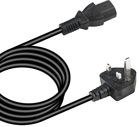 10A 250V Power Cable, 3m PS3 PC Monitor Computer Power Cord - C13 Kettle Plug, Three Pin LG TV Power Cord, UK AC Plug