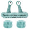 WLLHYF Spa-Stirnband Gesichtswasch-Armband-Set Make-up-Kopfband Schnecke Korallen-Fleece-Haarband Hautpflege-Haarband kreative niedliche Cartoon-Kopfwickel für Frauen Mädchen Halloween(Grün)