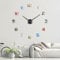 Lafocuse DIY 3D Wanduhr Groß XXL, Mute Modern Uhr Bunt Kreative, Wanduhren Aufkleber Deko Geschenk für Wohnzimmer Restaurant Büro Hotel (70-100cm)