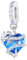 NINGAN 925 Sterling Silber Verzauberter Herz Anhänger Charme Funkelnde blaue Opal-Strassperlen Geeignet für Damen Armband Halskette