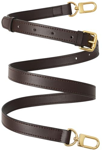 RICLVS Vachetta-Leder-Crossbody-Gurt, echtes Leder, verstellbarer Ersatzriemen für Umhängetasche, Handtasche, Geldbörse, Kaffee, 41.7 - 50.3 in（106-128cm）,width 1.8cm/0.7inch