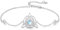 REDSUN Mondstein Armband 925 Sterling Silber Keltische Knoten Armband Verstellbar Armbändchen Fußkettchen Schmuck geschenk für Mutter Ehefrau Damen Geschenke