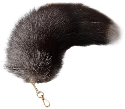 BELOWSYALER Porte-clés,Imitation Fourrure Renard Queue Pendentif Jouet Animal Pendentif Porte-clés pour la Saint-Valentin décor Artisanat Accessoires à créer soi-même Fournitures