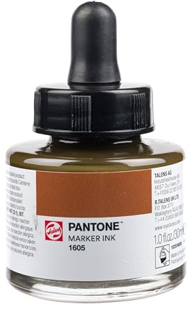 Talens | Pantone Marker-Tinte 30 ml 1605 | Flüssige Tinte + Marker-Nachfüllung | Wasserbasierte, pigmentierte Tinte in 108 Pantone-Farben