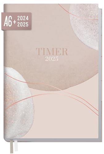 Häfft® Chäff-Timer Mini Taschenkalender 2024/2025 A6+ Soft Beige Terminplaner klein mit 1 Woche auf 2 Seiten, Wochenplaner, Organizer - nachhaltig & klimafreundlich