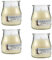 Pack de 4 Velas Aromáticas en Vaso de Yogurt de Cristal Reciclable - 44h de Duración，Cera Vegetal Perfumada, Fabricadas España, 7x6cm (Dulce Coco)