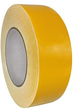 Maurerband 44 mm x 50 m, gelb – starkes Betongewebeband / Betonband für Bauarbeiten, Renovierung & Befestigungen