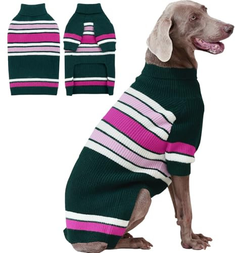 IECOii Hundepullover für große Hunde, XXL Hundepullover für extra große Hunde, Mädchen und Jungen, Rollkragenpullover für große Hunde, Weihnachts Hunde Sweatshirt für Pitbull, Border Collie, XXL