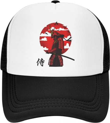 BDJYHACP Baseballkappe Snapback Sonnenhut klassischer japanischer Samurai-Krieger Trucker-Mütze individuell verstellbare Baseballkappe Frühlings-Snapback-Kappen Unisex Geburtstagsgeschenk