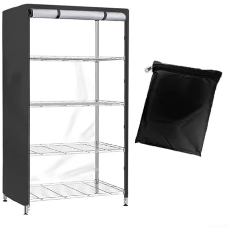 91,4 x 45,7 x 182,9 cm Aufbewahrungsregal-Abdeckung, Drahtregal, schwarzes PVC-Netz, wasserdichtes Standregal, Staubschutzabdeckung