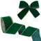 OLYCRAFT 9.14 m Samtband 59~64mm Breit Samtstoffband Besatz Einseitig Satin Samtband Mit Goldrand Zum Verpacken von Geschenken Blumenstrauß Dekoration – Dunkelgrün