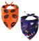 Halloween Hundehalstuch, 2 Teiliges Halloween Hunde Kopftuch Set, Dreieckstuch für Haustiere waschbar Totenkopf Kürbis Spinne verstellbar für Kleine, Mittelgroße und Große Hunde