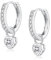Ohrringe Silber 925 Hängend Creolen Klein Mit Herz Rund Zirkonia für Damen Mädchen Herren (Silber-Herz)