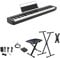 MusicalStore2005 Set Scolastico per Casio CDP-S110 Nero Piano Digitale 88 Tasti Pesati - Completo di Stand a X, Panchetta Regolabile, Alimentatore e Pedale