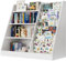 Hironpal Kids Bookshelf Children Bookcase, Toddler Book and Toy Stroage Organizer, Baby Storage Book Rack, Montessori Book Cabinet for Kidroom, Bedroom, Living Room, Nursery,(White Cartoon,Middle)