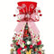Oniissy Weihnachtsbaumspitze, Hut, faltbar, Zuckerstange, Schleifen-Design, waschbares Tuch, festliches Ornament, Urlaub, Heimdekoration, rot, weiß, grün, wiederverwendbar, Tischdekoration
