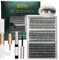Wimpern Extensions Set 320PCS 11-20MM 30D+40D+60D DIY Lash Extension Set NatüRlich D Curl KüNstliche Wimpern Fluffy Cluster Lashes Super Hold Bindung Und Dichtung & Sekundenkleber & Pinzette-3