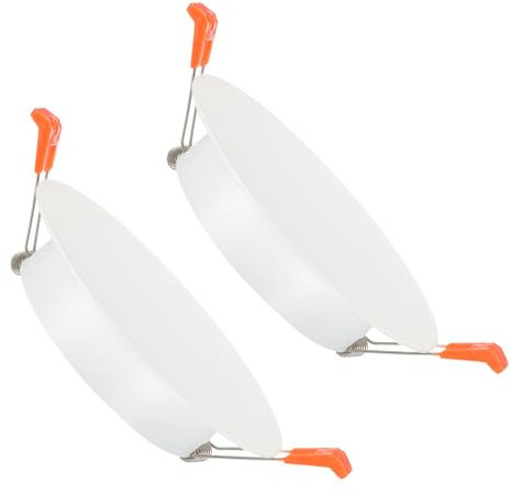 PATIKIL 120mm / 4.7 Diameter Metal Ceiling Hole Cover Plate, 2 Pcs Downlight Hole Trim Wall Mount Decorative Cap Access Panel for 3.6-4.2inch Round Ceiling and Wall Openings, Matte White