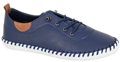 Mod Comfys L662 Womens Softie Leather Elastic Lace-up Comfort Shoe
