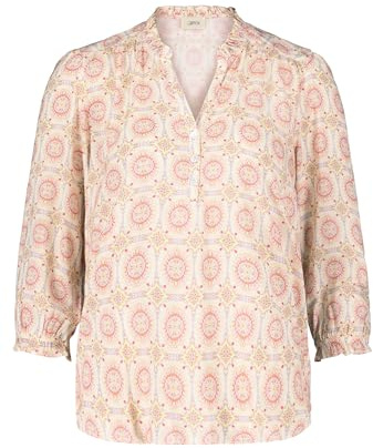 Cartoon Damen Casual-Bluse mit Raffung 46, Cream/Rosé