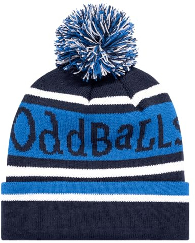 OddBalls | Unisex Bobble Hat | Winter Hat for Men/Women | Wooly Hat | Navy, Royal & White