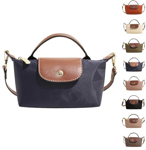 eganten Mini-Umhängetasche in Farbblockoptik für Damen, quadratische Handtasche in Volltonfarbe mit verstellbarem Riemen, Schultertasche (Dark Blue,One Size)