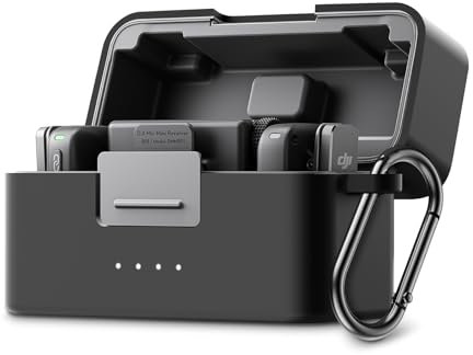 Pidynx Microphone Case for DJI Mic Mini Shockproof Charging Compartment Silicone Case