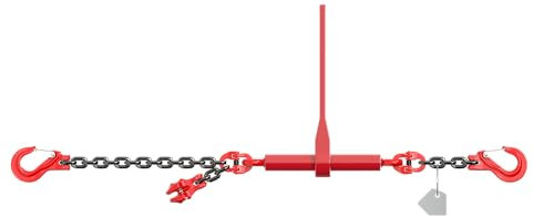 Dolezych Cadena de Amarre PowerLash L-150, 2200 Dan, 1 Pieza, con Gancho de Horquilla, 3,5 m de Longitud, Cadena 6-8, Negro/Rojo