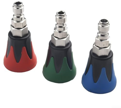 ComfyHarbor Hochdruckreiniger Düsen Set 15° 25° 40° (Blau/Grün/Rot), Metall Sprühspitzen für Hochdruckreiniger, Ersatzdüsen für Kärcher für Nilfisk für Bosch, 3 Sprühwinkel (15°+25°+40°)