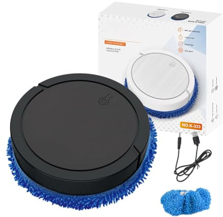Robot MOP: barrendero automático con batería recargable | Dispositivo de limpieza inteligente para madera dura y baldosas, trapeador eléctrico compacto para la sala de estar de la cocina y uso del hog