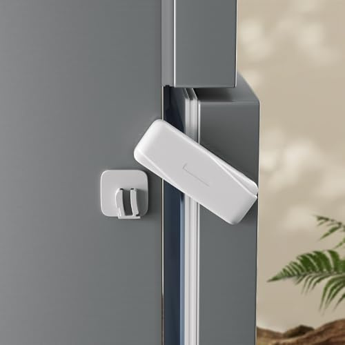 SAFELON 6 PCS Baby Safety Fridge Locks, Childproof Cabinet Locks, Cabinet Cupboard Locks for Kids, Double Door Refrigerator Locks (White)
