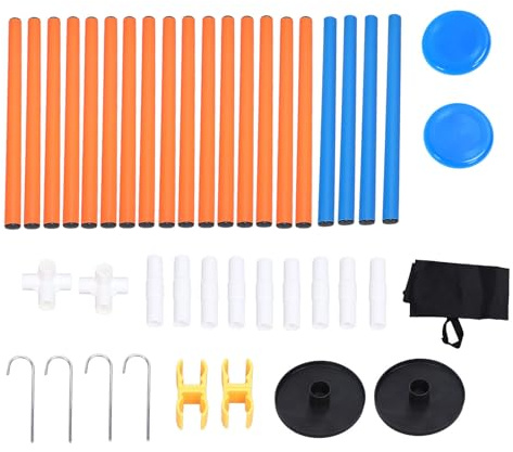 JWOYMANL Flying Disc Outdoor Game Set, Fun Bottle Drop Disc Toss Game, Portable PVC Stainless Steel Disc Throwing Game for Yard Lawn Beach Camping BBQ Parties with Storage Bag (Blue)