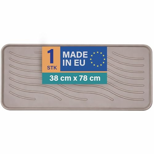 Bestlivings Schuhabtropfschale (Beige) XXL Extra Große Schuhablage (78x38x2,5cm) wasserdichte Schuhwanne - Aptropfunterlage für schmutzige und nasse Schuhe, Schuhmatte für Haus Garten