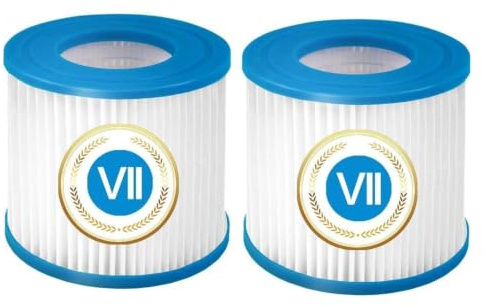 SamLng Sostituzione Cartuccia Filtro Piscina Tipo VII, Compatibile con Intex, Tipo D 530GPH 58283E, Compatibile con Bestway, 58385E, Adatto A SFS-350 600 RP-350 400 600 RX-600(VII-2PCS)