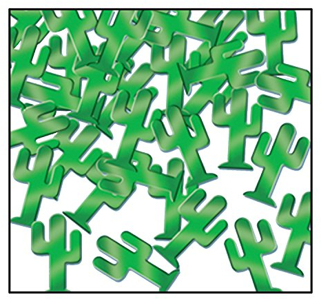 Beistle 50656 Metallic Plastic Cactus Confetti Fiesta-Geschirr, Western-Dekorationen, Kunststoff, Grün