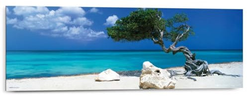 REINDERS Wandbild, Divi Divi Baum, Schlafzimmer, Bilder, Wanddeko, Room Decor, MDF, Blau, 30x90cm