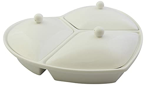 Schillerbach Knabberschale Snackschale Servierschale Porzellan Herzform weiss