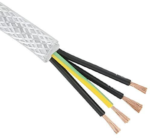 AirTech-UK Steel Wire Braided Flexible SY cable 1.5mm 4 Core Connecting Cable for Instrumentation and Control Equipment - 5m Length