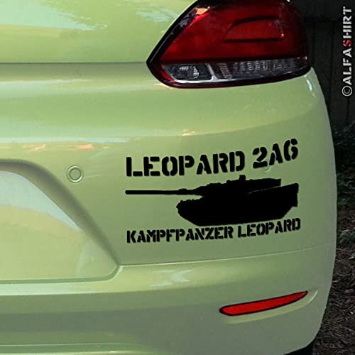 Aufkleber/Sticker - Leopard 2 A6 Panzer Leo BW Bundeswehr 15x7cm schwarz #A229