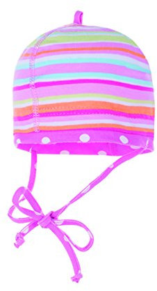 maximo Baby-Mädchen, Ringeljersey Mütze, Mehrfarbig (pink/limonengrün 8901), 43 cm